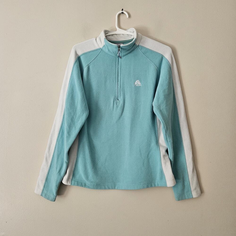 NIKE Jacket ACG Quarter Zip Fleece Liner Blue White Sweatshirt